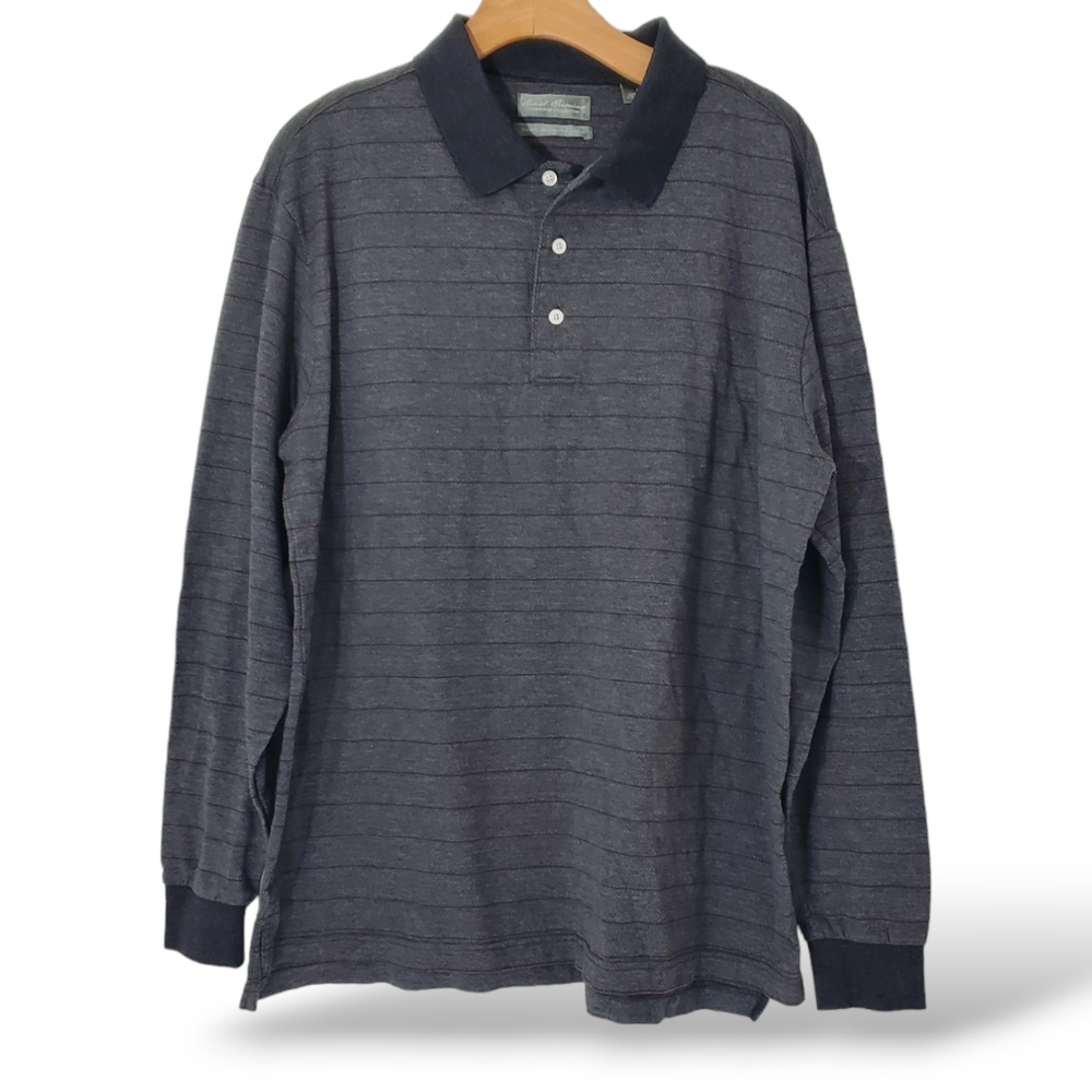 Daniel Cremiuex Signature Collection Double Mercerized Longsleeve Polo Shirt LG